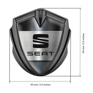 Seat 3D Car Metal Domed Emblem Graphite Forged Steel Effect Edition