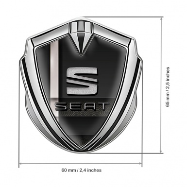 Seat Bodyside Domed Emblem Silver Digital Component Stripe Effect Design