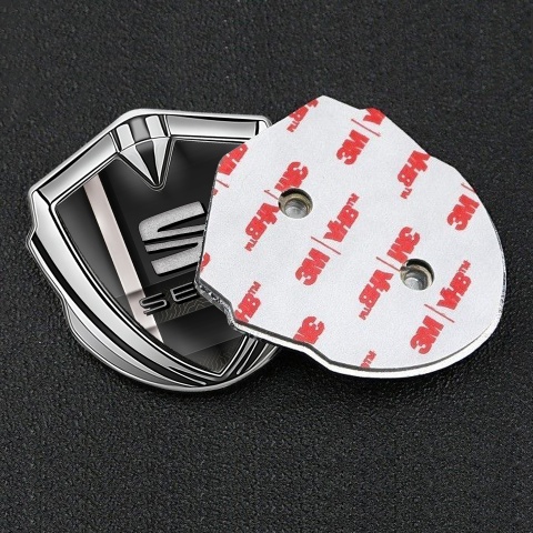 Seat Bodyside Domed Emblem Silver Digital Component Stripe Effect Design