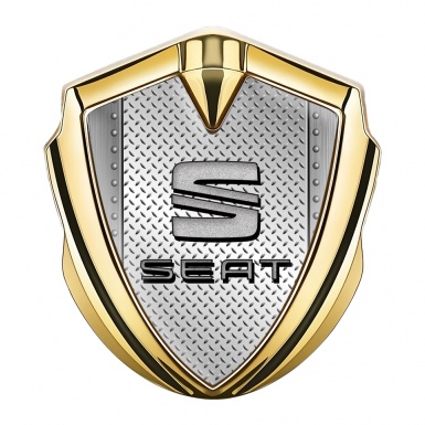 Seat Bodyside Badge Self Adhesive Gold Metal Plating Sandy Motif