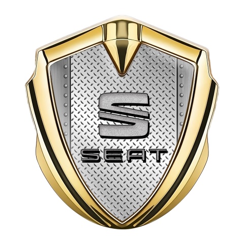 Seat Bodyside Badge Self Adhesive Gold Metal Plating Sandy Motif