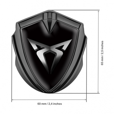 Seat Cupra Fender Metal Domed Emblem Graphite Black Base Metallic Logo