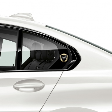 Seat Cupra Fender Metal Domed Emblem Gold Black Base Metallic Logo