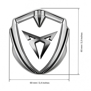 Seat Cupra Trunk Metal Emblem Badge Silver White Foundation Metallic Motif