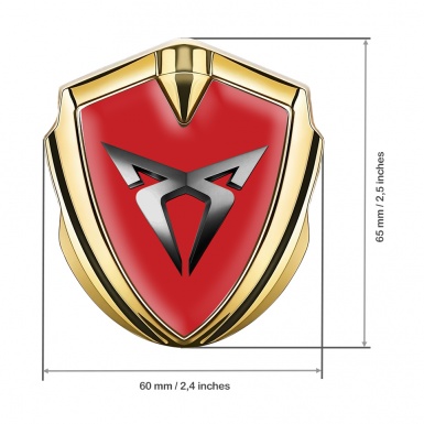 Seat Cupra Self Adhesive Bodyside Emblem Gold Red Base Metallic Effect