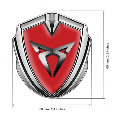 Seat Cupra Self Adhesive Bodyside Emblem Silver Red Base Metallic Effect