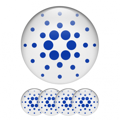 Cardano ADA Crypto Domed Stickers White