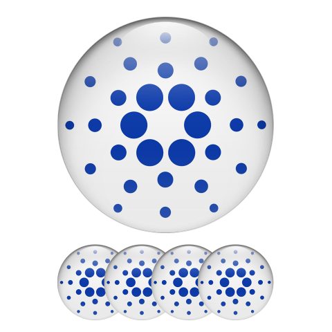 Cardano ADA Crypto Domed Stickers White