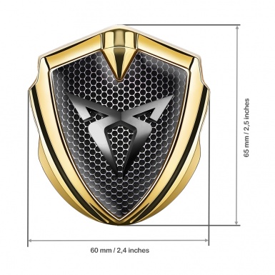 Seat Cupra Bodyside Domed Emblem Gold Grate Steel Logo Design