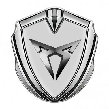 Seat Cupra Bodyside Badge Self Adhesive Silver Grey Base Metallic Motif