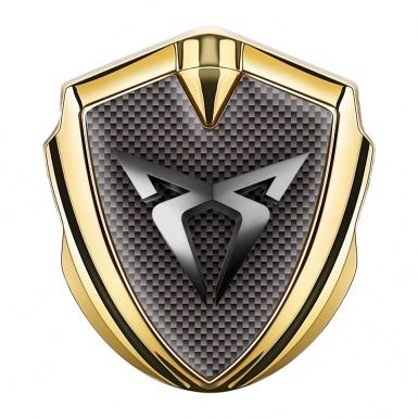 Seat Cupra Fender Emblem Badge Gold Brown Carbon Stylish Design