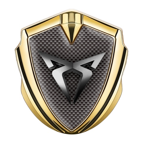 Seat Cupra Fender Emblem Badge Gold Brown Carbon Stylish Design