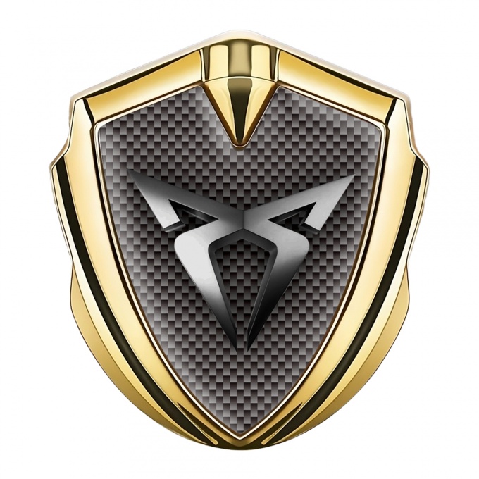 Seat Cupra Fender Emblem Badge Gold Brown Carbon Stylish Design