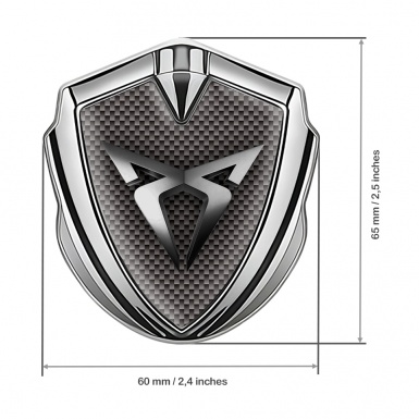 Seat Cupra Fender Emblem Badge Silver Brown Carbon Stylish Design