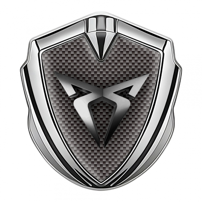 Seat Cupra Fender Emblem Badge Silver Brown Carbon Stylish Design