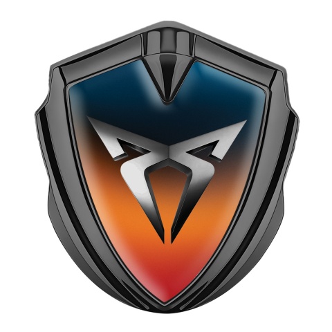 Seat Cupra Trunk Emblem Badge Graphite Color Gradient Steel Logo Motif