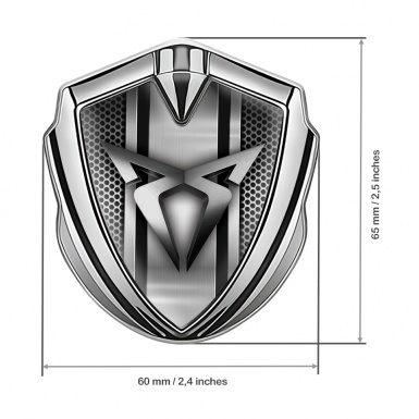 Seat Cupra Trunk Metal Emblem Badge Silver Steel Pilon Grid Design