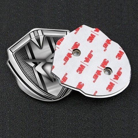 Seat Cupra Trunk Metal Emblem Badge Silver Steel Pilon Grid Design