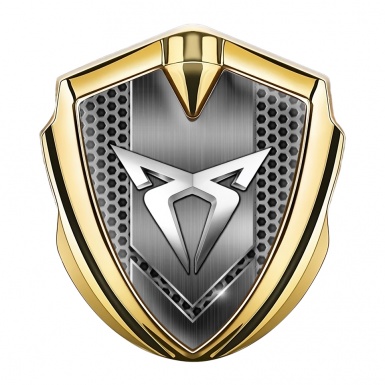 Seat Cupra 3D Car Metal Domed Emblem Gold Hexagon Light Logo Motif