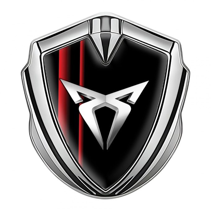 Seat Cupra Bodyside Domed Emblem Silver Black Red Aesthetic Stripes
