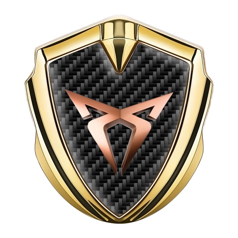 Seat Cupra Tuning Emblem Self Adhesive Gold Dark Carbon Copper Logo