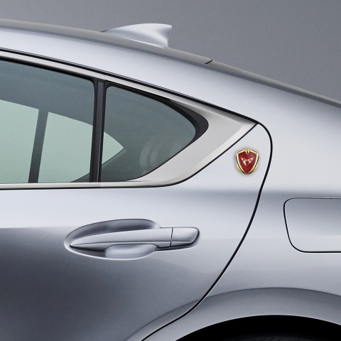 Seat Cupra Fender Emblem Badge Gold Red Carbon Fiber Copper Motif