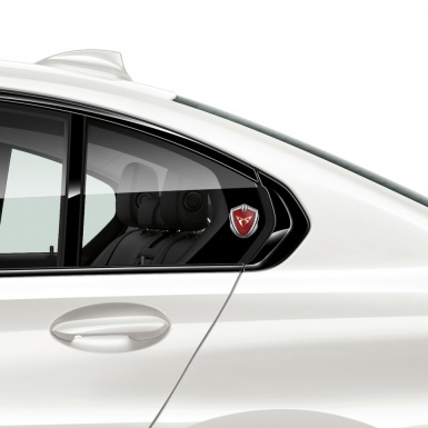 Seat Cupra Fender Emblem Badge Silver Red Carbon Fiber Copper Motif