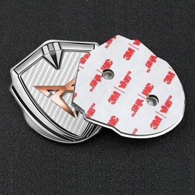 Seat Cupra Trunk Emblem Badge Silver White Carbon Effect Copper Logo