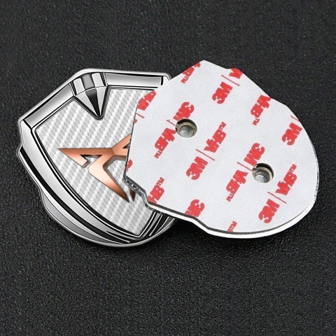 Seat Cupra Trunk Emblem Badge Silver White Carbon Effect Copper Logo