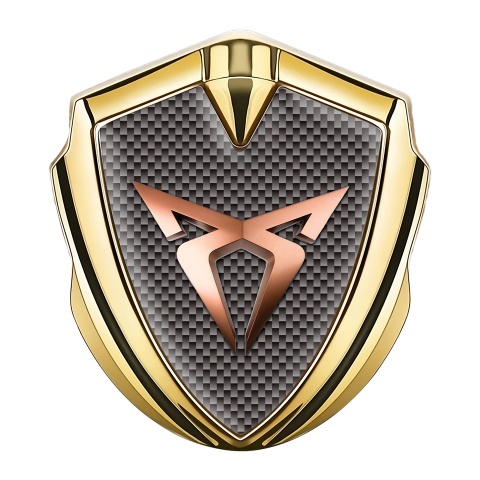 Seat Cupra Bodyside Domed Emblem Gold Brown Carbon Copper Effect