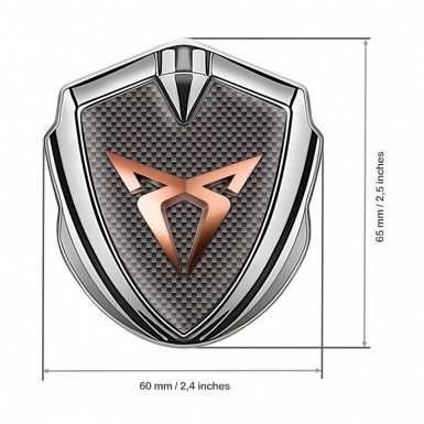 Seat Cupra Bodyside Domed Emblem Silver Brown Carbon Copper Effect