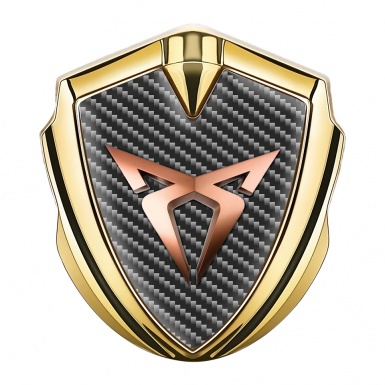 Seat Cupra Tuning Emblem Self Adhesive Gold Carbon Copper Style