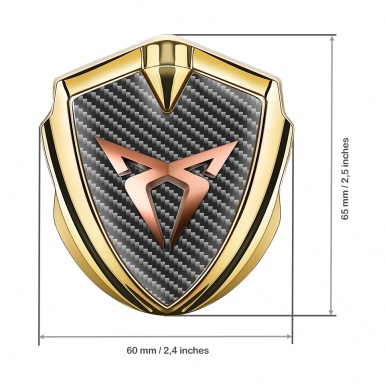 Seat Cupra Tuning Emblem Self Adhesive Gold Carbon Copper Style