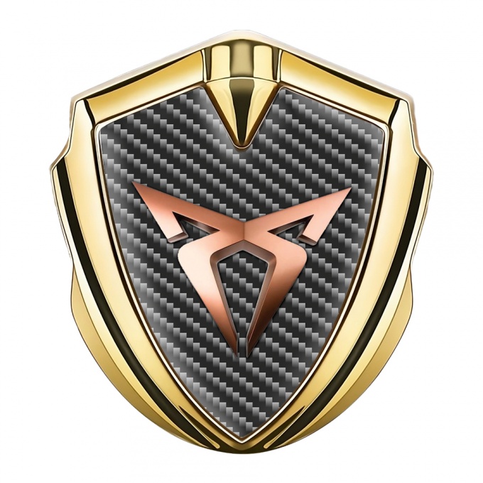 Seat Cupra Tuning Emblem Self Adhesive Gold Carbon Copper Style