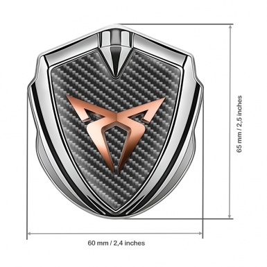 Seat Cupra Tuning Emblem Self Adhesive Silver Carbon Copper Style