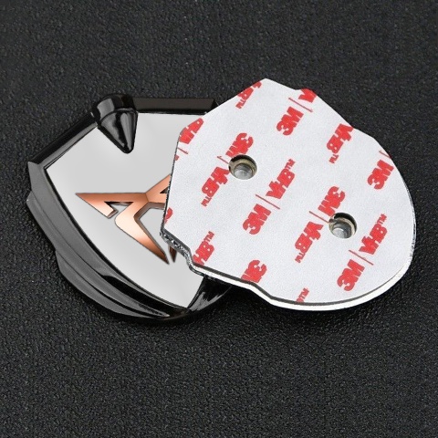Seat Cupra Bodyside Badge Self Adhesive Graphite Grey Base Copper Motif