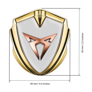 Seat Cupra Bodyside Badge Self Adhesive Gold Grey Base Copper Motif