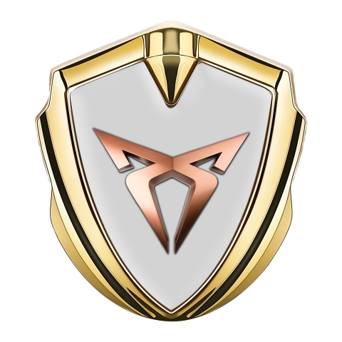 Seat Cupra Bodyside Badge Self Adhesive Gold Grey Base Copper Motif