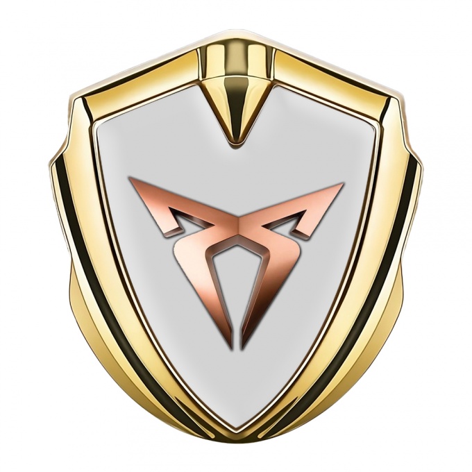 Seat Cupra Bodyside Badge Self Adhesive Gold Grey Base Copper Motif