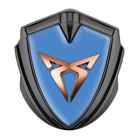 Seat Cupra Tuning Emblem Self Adhesive Graphite Blue Copper Logo Effect