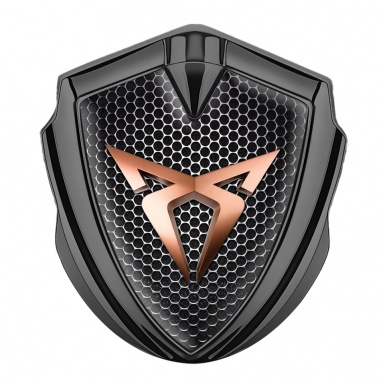 Seat Cupra 3D Car Metal Domed Emblem Graphite Grate Motif Bronze Logo