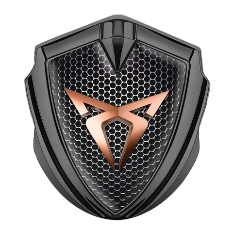Seat Cupra 3D Car Metal Domed Emblem Graphite Grate Motif Bronze Logo