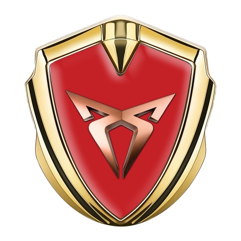 Seat Cupra Bodyside Badge Self Adhesive Gold Red Base Bronze Effect