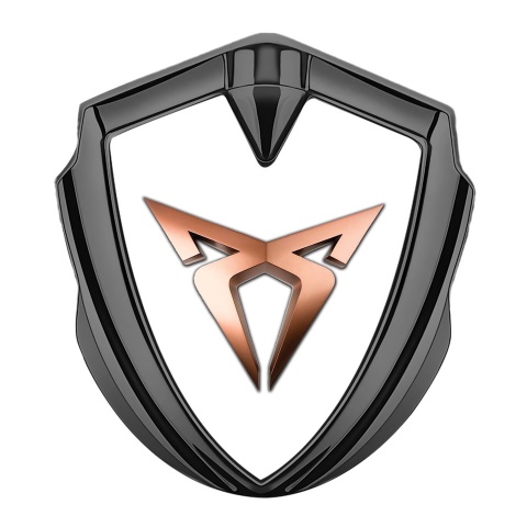 Seat Cupra Tuning Emblem Self Adhesive Graphite White Base Copper Tint