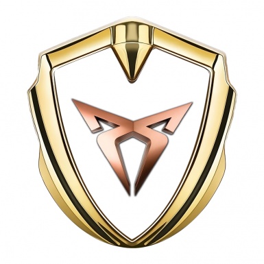 Seat Cupra Tuning Emblem Self Adhesive Gold White Base Copper Tint