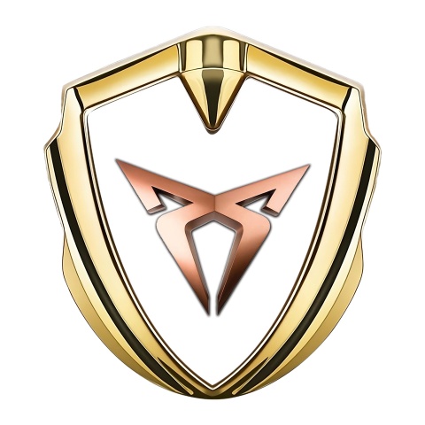 Seat Cupra Tuning Emblem Self Adhesive Gold White Base Copper Tint