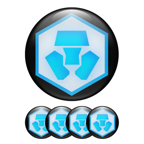 Crypto.com CRO Crypto Domed Stickers Black