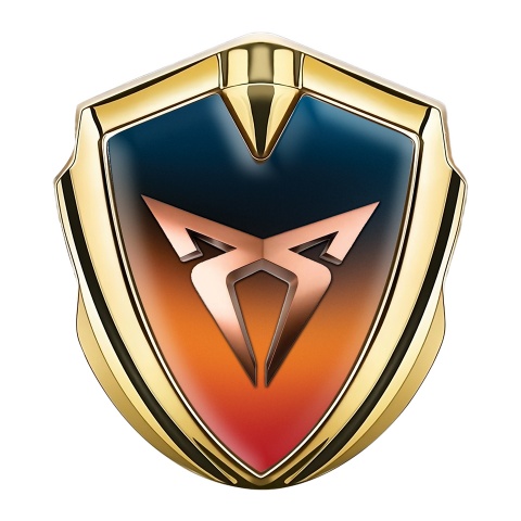 Seat Cupra Bodyside Domed Emblem Gold Color Tint Base Copper Logo