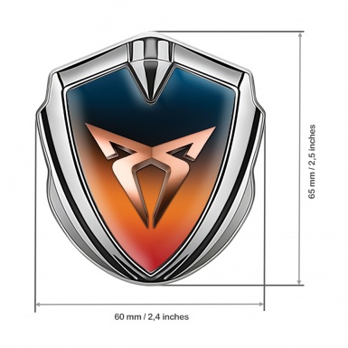 Seat Cupra Bodyside Domed Emblem Silver Color Tint Base Copper Logo