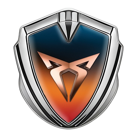 Seat Cupra Bodyside Domed Emblem Silver Color Tint Base Copper Logo